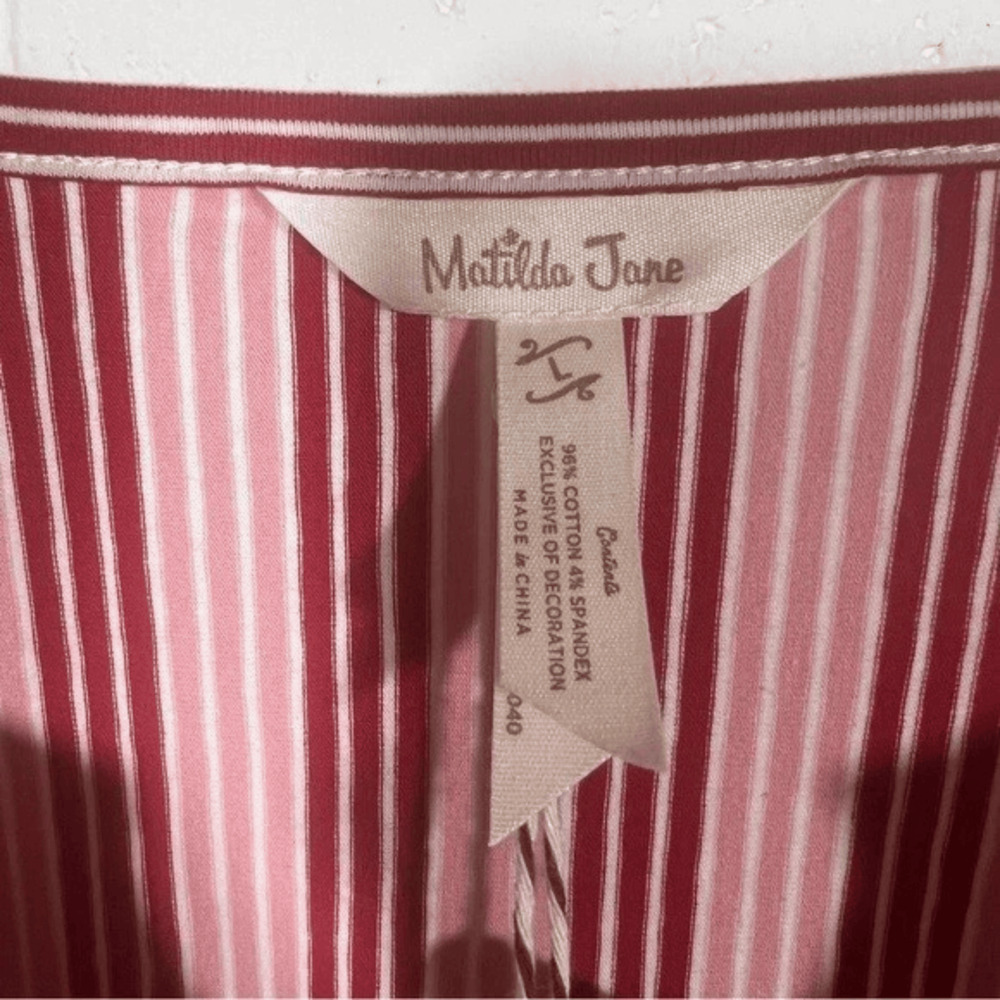 Matilda Jane McIntosh Red Pink A-line Striped Knit Dress-Xtra Large - Picture 5 of 7
